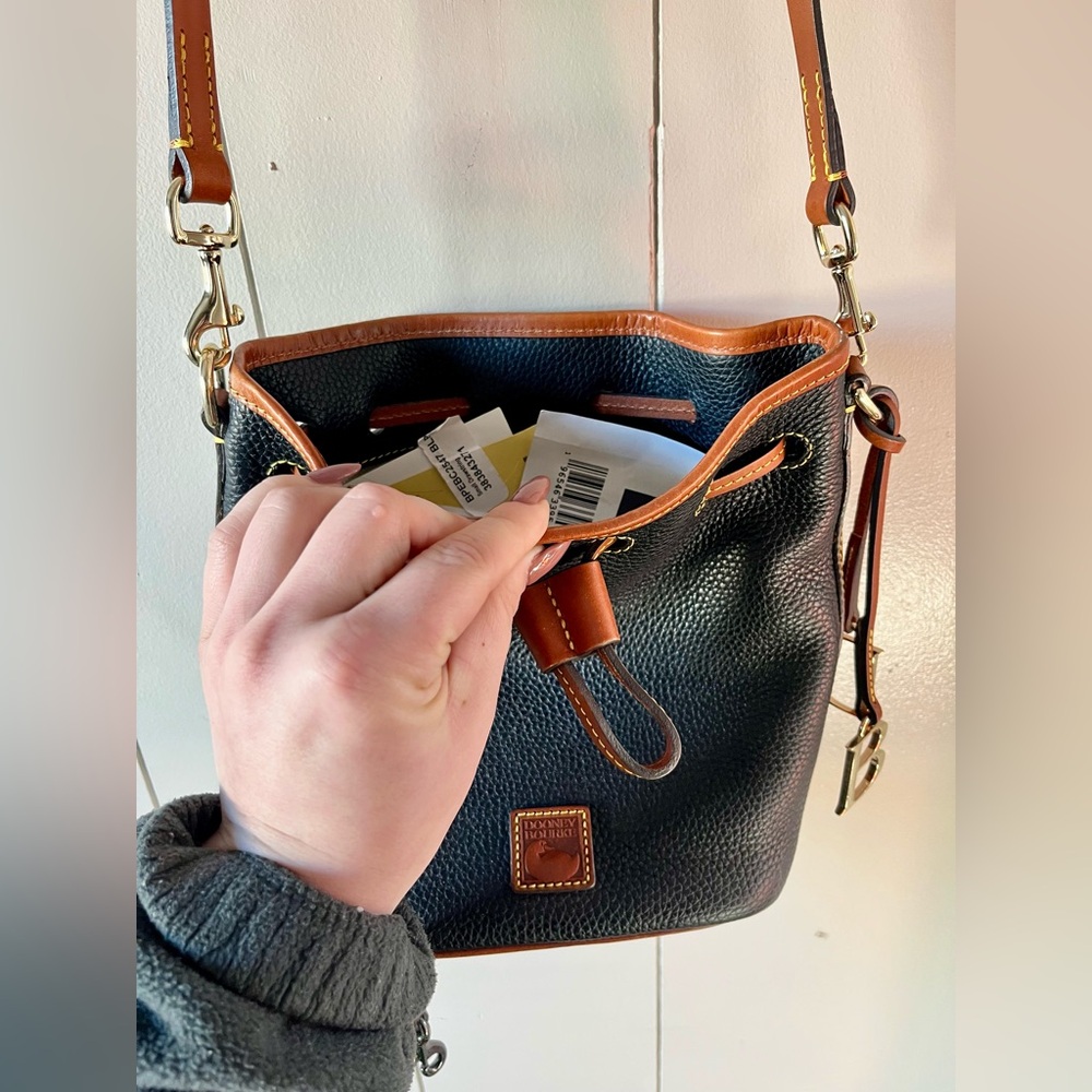 Dooney & Bourke Black and Tan Crossbody Bag - Picture 2 of 10